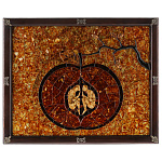 Панно из янтаря "Яблоко познаний" мозаичное