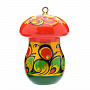 0039750  Хохлома Елочная игрушка "ГРИБОК" 55*45мм ВК  08300055045, фотография 1. Интернет-магазин ЛАВКА ПОДАРКОВ