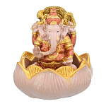 0090339 Сувенир.Статуэтка "ГОНЕША В ЛОТОСЕ" (лит.кам.акр.крас.) 8.5*5 см