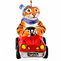 Елочная игрушка "Тигр на машинке". Майолика, фотография 2. Интернет-магазин ЛАВКА ПОДАРКОВ