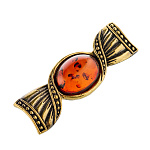 Брошь с янтарем "Конфетка"