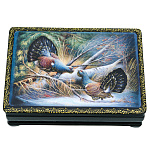 0074268 Художественная роспись  Шкатулка "ГЛУХАРИ" 16*11*3,5