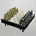 25381/30*30/П Нат.камень ШАХМАТЫ доска 30*30см(змеевик) (3310)