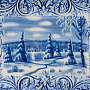 Тарелка декоративная "Зима". Гжель, фотография 2. Интернет-магазин ЛАВКА ПОДАРКОВ