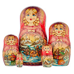 Матрешка "Русская зима. Тройка"  5 мест