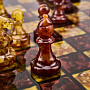 Шахматы с инкрустацией и фигурами из янтаря 30х30 см, фотография 7. Интернет-магазин ЛАВКА ПОДАРКОВ