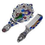 Подарочный набор с зеркалом и расческой "Павлин"