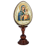 0076720 Сувенир "Яйцо пасхальное"НЕУВЯДАЕМЫЙ ЦВЕТ" на подставке h=24 см