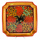 0078178 Хохлома ТАРЕЛКА РЯБИНА 23*23 см