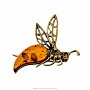 Брошь с янтарной вставкой "Пчелка Майя", фотография 1. Интернет-магазин ЛАВКА ПОДАРКОВ