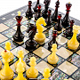 Шахматный ларец с натуральным перламутром и фигурами из янтаря, фотография 8. Интернет-магазин ЛАВКА ПОДАРКОВ