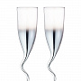 Набор 2 бокала для шампанского 180 мл "Омбре Дымка" изогнутая ножка, фотография 2. Интернет-магазин ЛАВКА ПОДАРКОВ