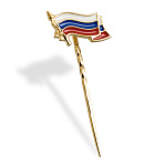 13012 Значок "Российский флаг" Серебро 925