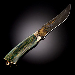 /Н-27 Златоуст НОЖ позолота, 1 резная гарда, сталь У10А-7ХНМ смола, рис. клинок