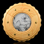 0058977 РАМКА КРУГЛАЯ стиль МОДЕРН д.42см, сосна/стекло, лак. цв.металл 