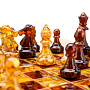 Шахматы с инкрустацией и фигурами из янтаря 28х28 см, фотография 6. Интернет-магазин ЛАВКА ПОДАРКОВ