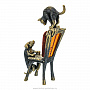 Статуэтка с янтарем "Такса и кот на стуле", фотография 4. Интернет-магазин ЛАВКА ПОДАРКОВ