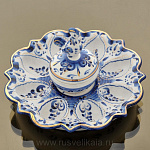 /зол Гжель Пасхальница "Петушок" в золоте