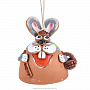 Керамический колокольчик "Кролик с корзинкой", фотография 1. Интернет-магазин ЛАВКА ПОДАРКОВ