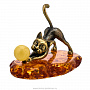 Статуэтка с янтарем "Кошечка игривая", фотография 2. Интернет-магазин ЛАВКА ПОДАРКОВ