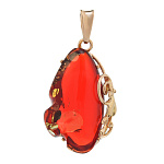 0068251/4,23г Серебро 925* ПОДВЕСКА вст.Янтарь/позолота