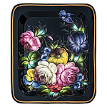 Поднос с авторской росписью "Цветы" 32х28 см