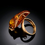 Кольцо с янтарем (золото 585*) 5.69 гр., фотография 1. Интернет-магазин ЛАВКА ПОДАРКОВ