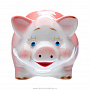 Статуэтка свиньи "Поросенок". Гжель в цвете, фотография 2. Интернет-магазин ЛАВКА ПОДАРКОВ