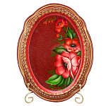 Поднос с авторской росписью "Цветы" 30х23 см