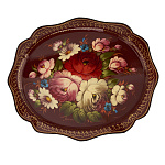 Поднос с авторской росписью "Цветы" 38х31 см