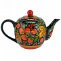 Чайник заварочный 0,7 л "Клубника". Хохлома, фотография 2. Интернет-магазин ЛАВКА ПОДАРКОВ