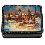 0078133 Художественная роспись Шкатулка  "Москва. ХВБ" 9*11*3 см