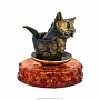 Статуэтка с янтарем "Котик в чашке", фотография 2. Интернет-магазин ЛАВКА ПОДАРКОВ