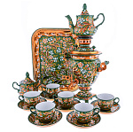 0072526-3л Самовар электрический с сервизом на 6 персон "ЛАНДЫШ" прямоугольный поднос