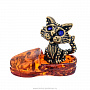Статуэтка с янтарем "Котик в тапке", фотография 1. Интернет-магазин ЛАВКА ПОДАРКОВ