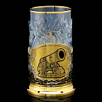 0066441 Златоуст Подстаканник "Царь-Пушка"SUV - 6359 позолота, эмаль, с ложкой и стаканом
