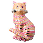 -1019-08 Традиции ФАБЕРЖЕ  Брошь "КОТ-ПОЛОСАТИК"