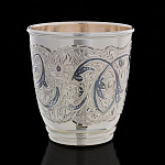 0066134 Серебро 875* СТАКАН, гравировка, чернение в П/У 103,6