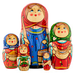 Матрешка "Девушка с коромыслом" 5 мест
